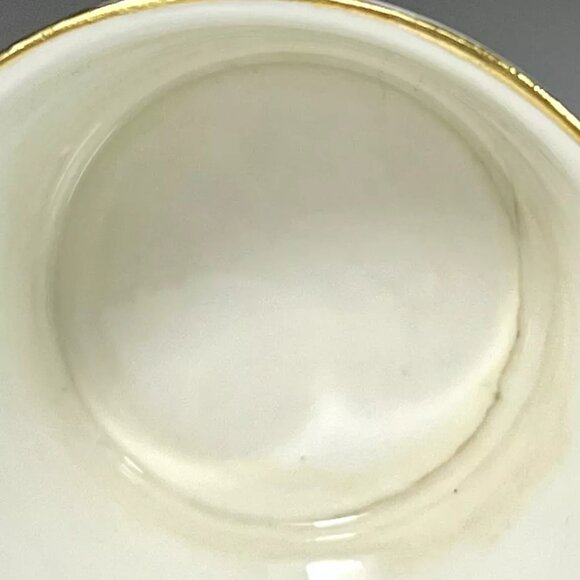 Vintage Royal Crown Derby Rougemont Pattern Tea Cups Gold Trim England Set of 2 - Picture 9 of 11